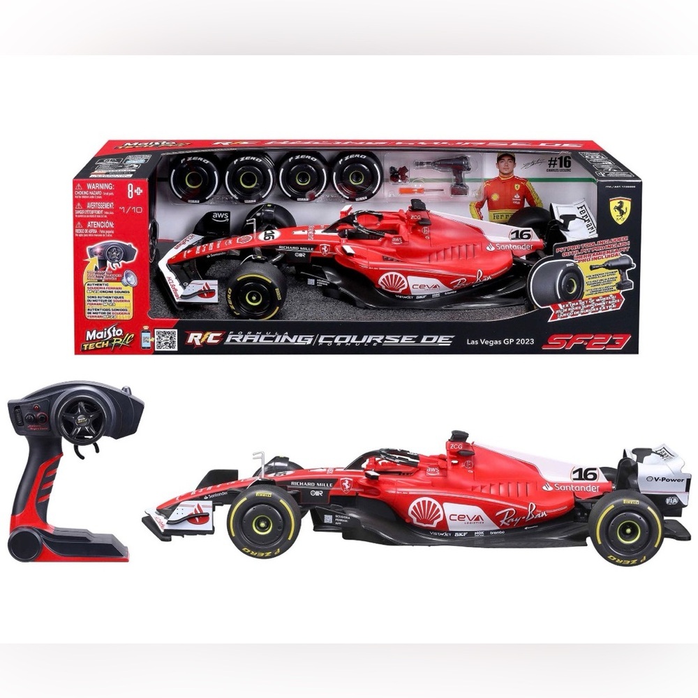 Ferarri Charles Leclerc 1:10 Formula 1 Racing RC, 2 Speed R/C Motor 4 Racers